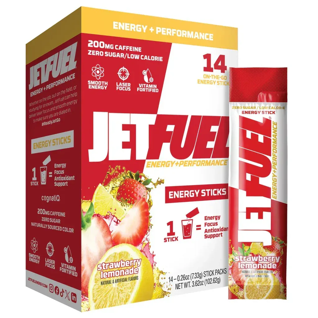 GAT JETFUEL ENERGY STICK PACKS (14 PER BOX ) STRAWBERRY LEMONADE BLEND
