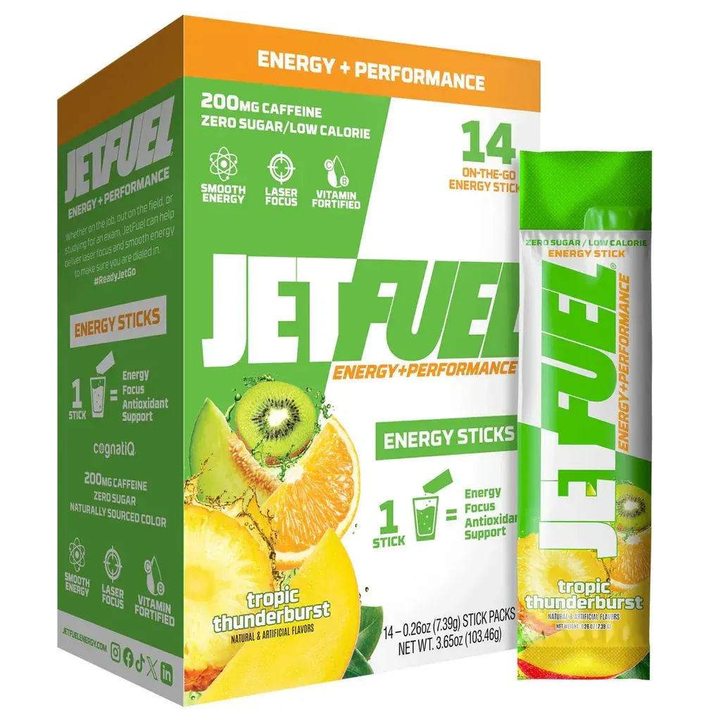 GAT JETFUEL ENERGY STICK PACKS (14 PER BOX ) TROPIC THUNDERBURST BLEND
