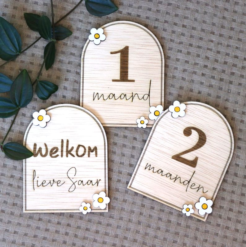 Mijlpaalkaarten bloemetjes