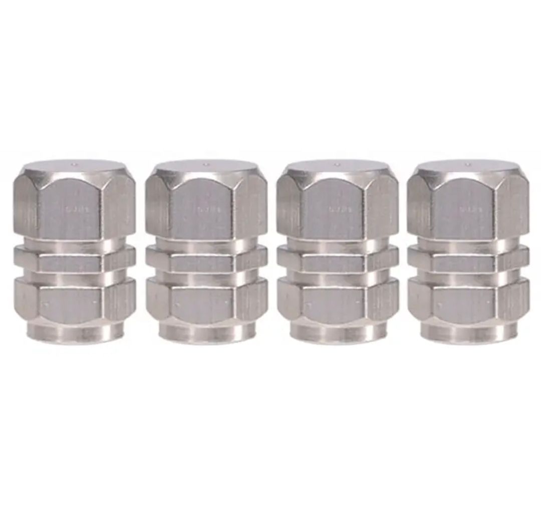 Ventilkappen 4 Stk Silber