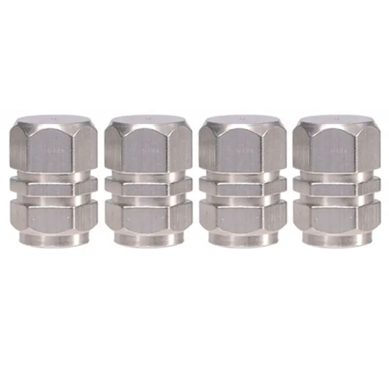 Ventilkappen 4 Stk Silber