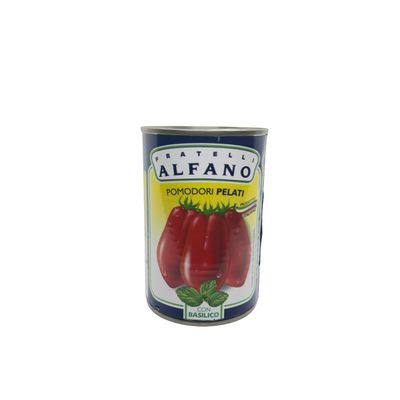 Pomodori Pelati con Basilico- Fratelli Alfano - 400 grammi