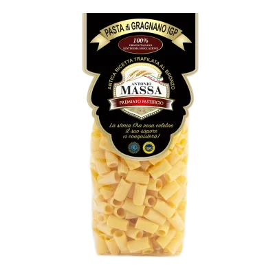 Mezze maniche IGP di Gragnano 500 grammi- Pasta Massa Mezze maniche IGP di Gragnano 500 grammi- Pasta Massa