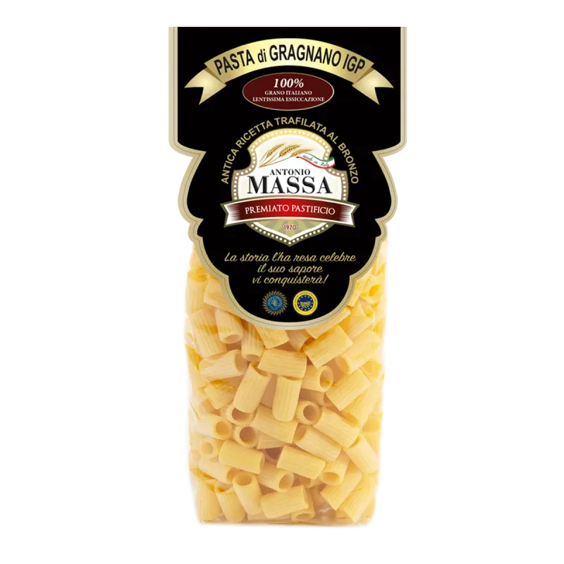 Mezze maniche IGP di Gragnano 500 grammi- Pasta Massa Mezze maniche IGP di Gragnano 500 grammi- Pasta Massa