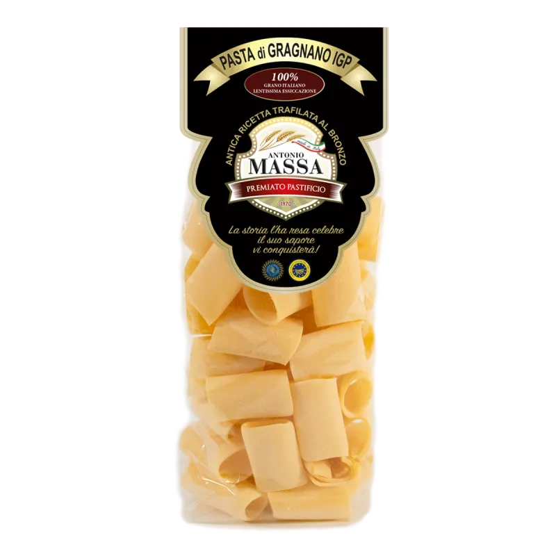 Paccheri lisci di Gragnano IGP 500 grammi- Pasta Massa Paccheri lisci di Gragnano IGP 500 grammi- Pasta Massa