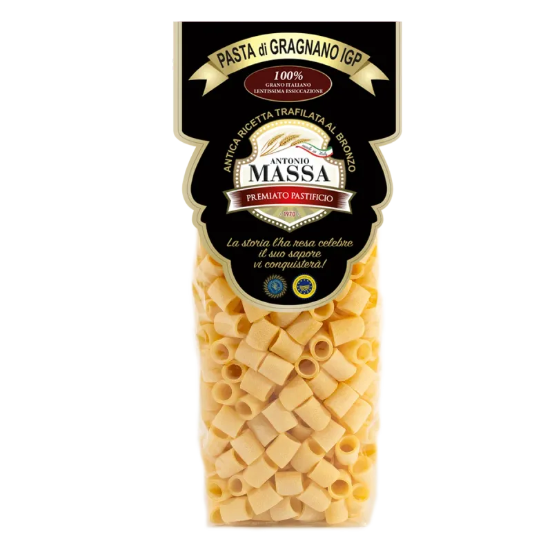 Tubettoni lisci o rigati di Gragnano IGP 500 grammi- Pasta Massa Tubettoni lisci o rigati di Gragnano IGP 500 grammi- Pasta Massa
