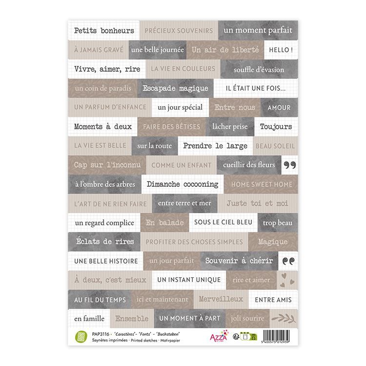 Motivpapier 'Buchstaben' 🇫🇷