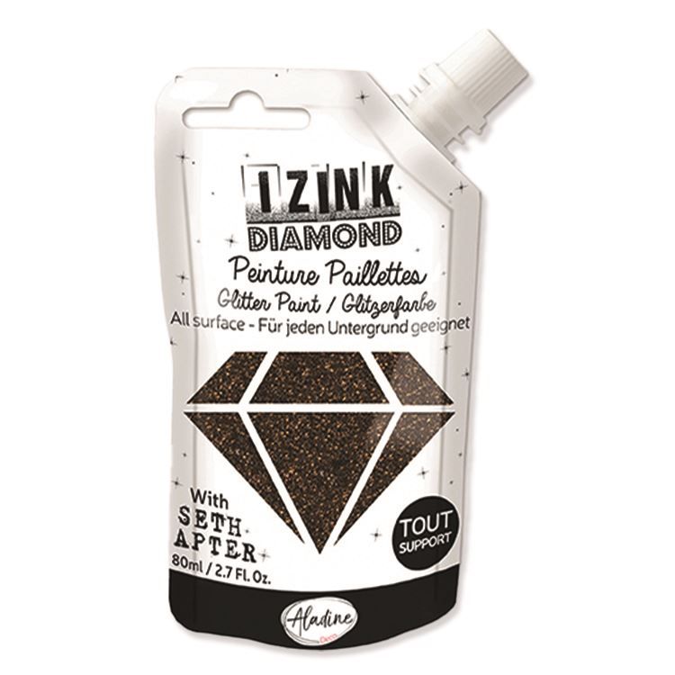 Glitzer Strukturpaste 'Schwarzer Kaffee'