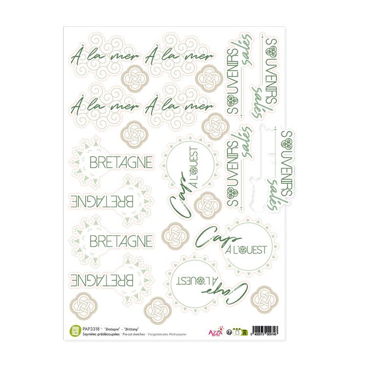 Vorgestanztes Motivpapier 'Bretagne'