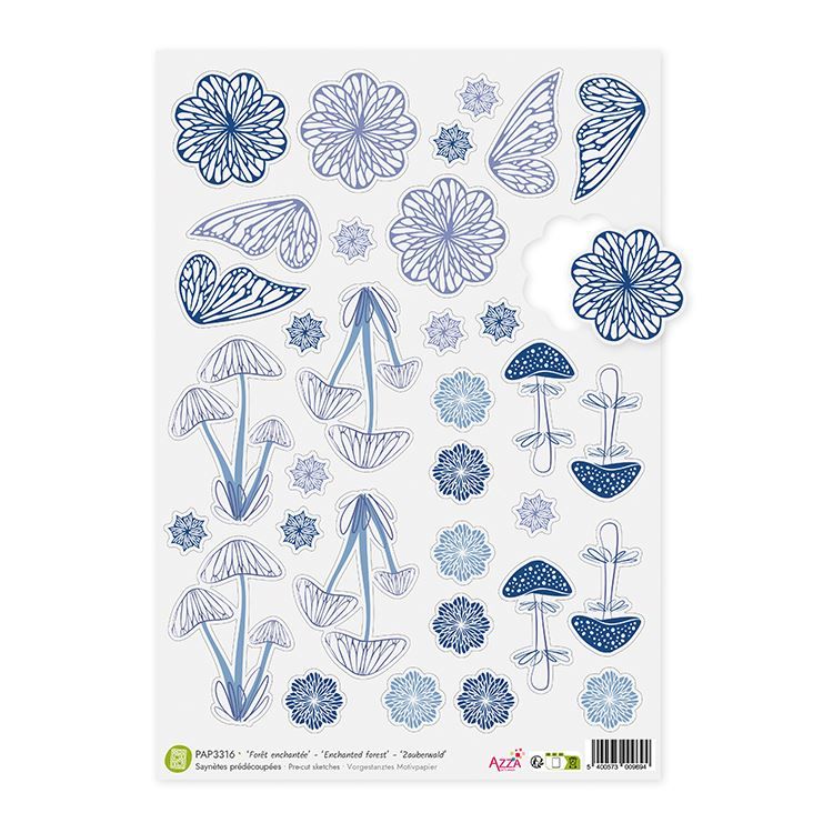 Vorgestanztes Vellum-Motivpapier 'Zauberwald'