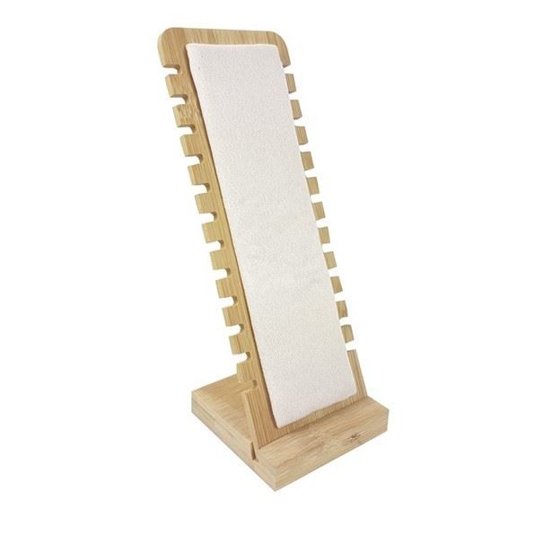 Petit présentoir vertical bois &amp; suédine