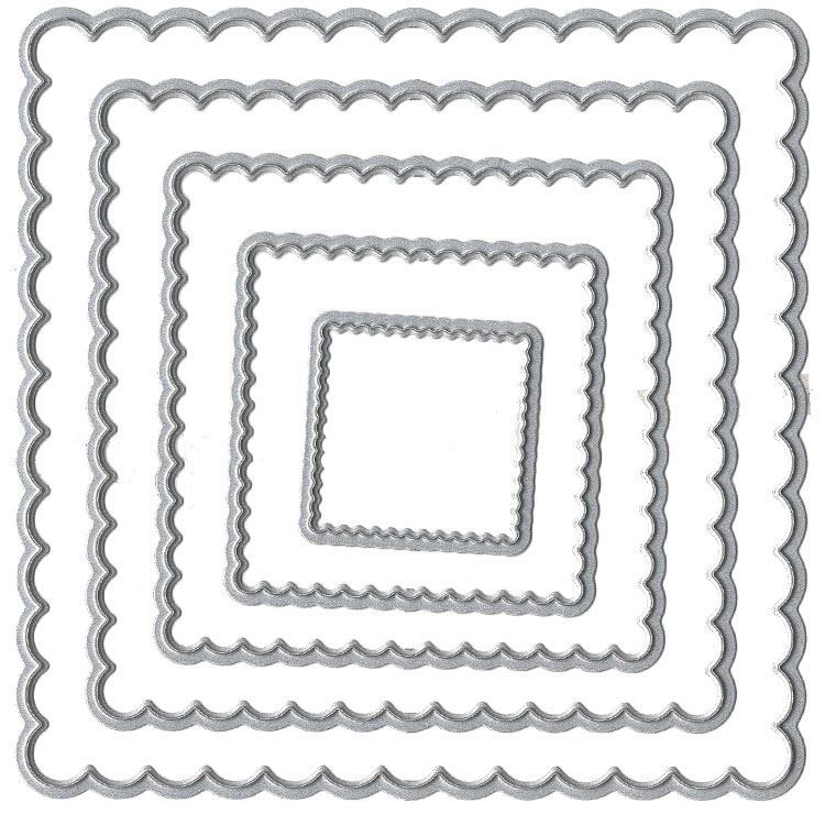 Konzentrische Stanzformen 'Rahmen mit Wellenrand' (3-11 cm)