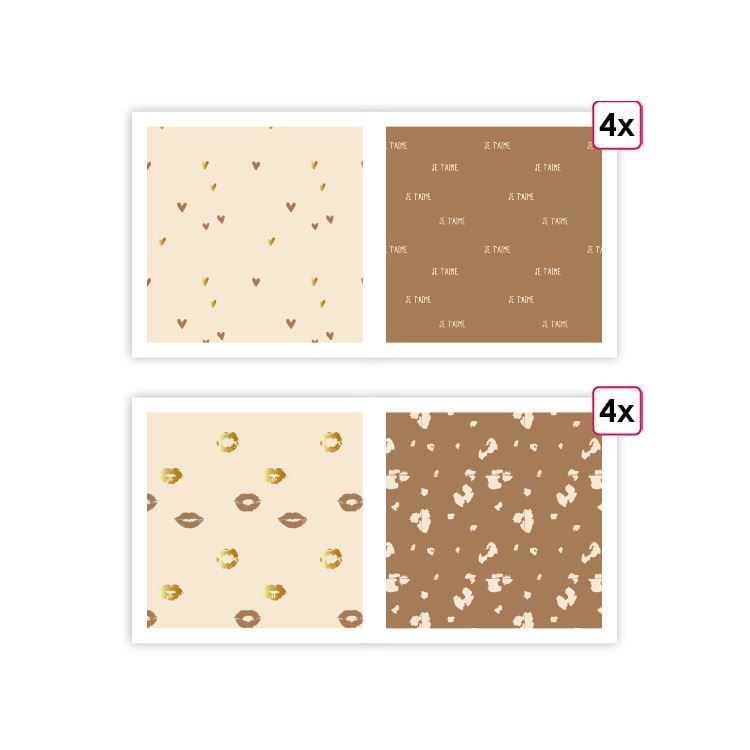 Designpapier A4 'Valentinstag' (foliert - 8 Stk.)