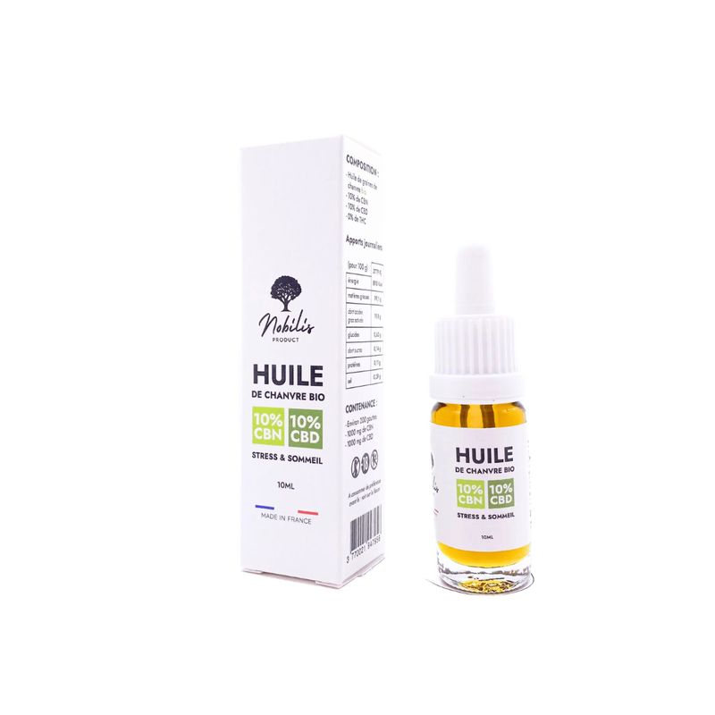 Huile CBN + CBD 10 % – Stress & Sommeil (Sans THC)