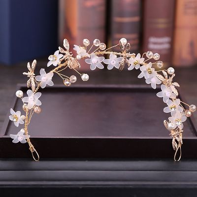 🌸 Bloemenkroontje "Stéphanie" – Elegant haarkroontje voor communie, lentefeest of huwelijk