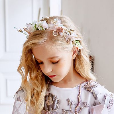 🌸 Bloemenkroontje "Joan" – Elegant haarkroontje voor communie, lentefeest of huwelijk