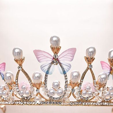 Tiara "Victoria" – Vlinder tiara voor verjaardag of fotoshoot