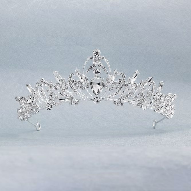Tiara "Charlene" – Elegante tiara voor huwelijk of fotoshoot