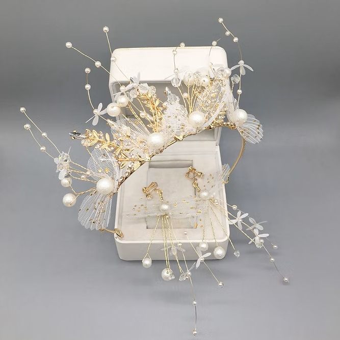 Tiara "Cecilia" – Elegante tiara voor huwelijk of fotoshoot