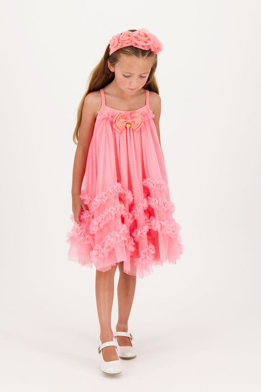 ✨ Outlet Angel’s Face – Flashy zalmroze zwierige jurk ✨