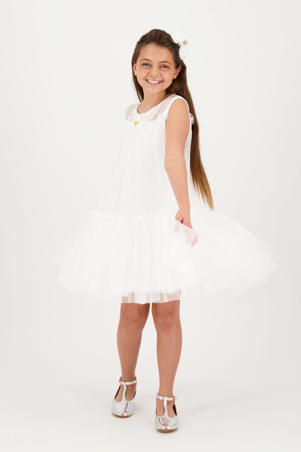✨ Outlet Angel’s Face – Witte zwierige feestjurk ✨