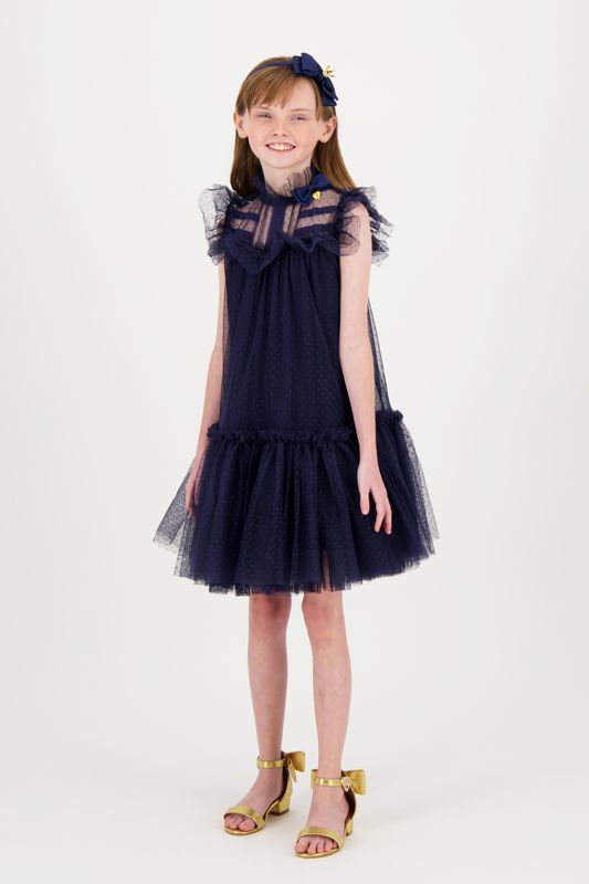 ✨ Outlet Angel’s Face – Donkerblauwe feestjurk met stipjes ✨ ✨ Outlet Angel’s Face – Donkerblauwe feestjurk met stipjes ✨