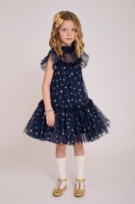 ✨ Outlet Angel’s Face – Donkerblauwe feestjurk met sterretjes ✨