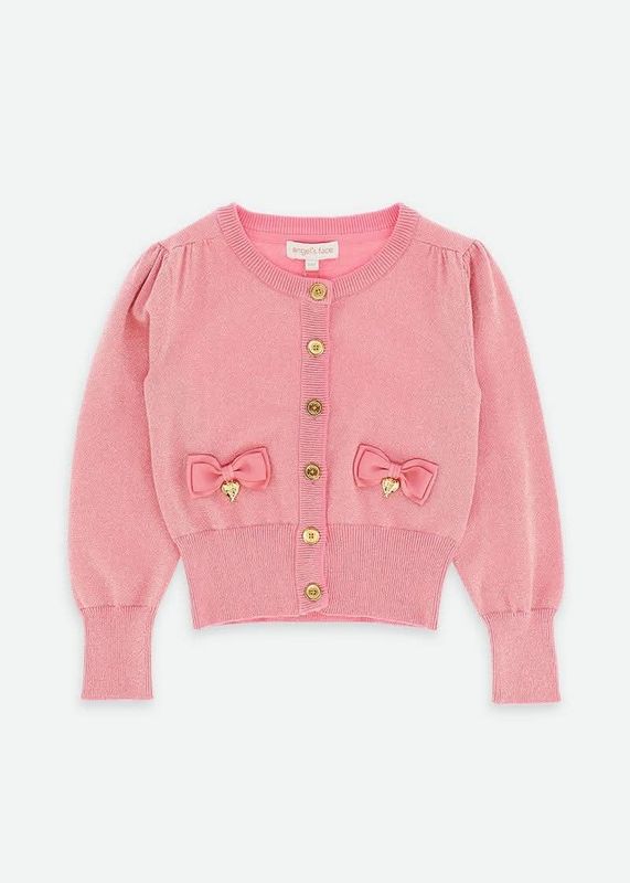 ✨ Outlet Angel’s Face – Zalmroze glittertrui met strikjes ✨ ✨ Outlet Angel’s Face – Zalmroze glittertrui met strikjes ✨