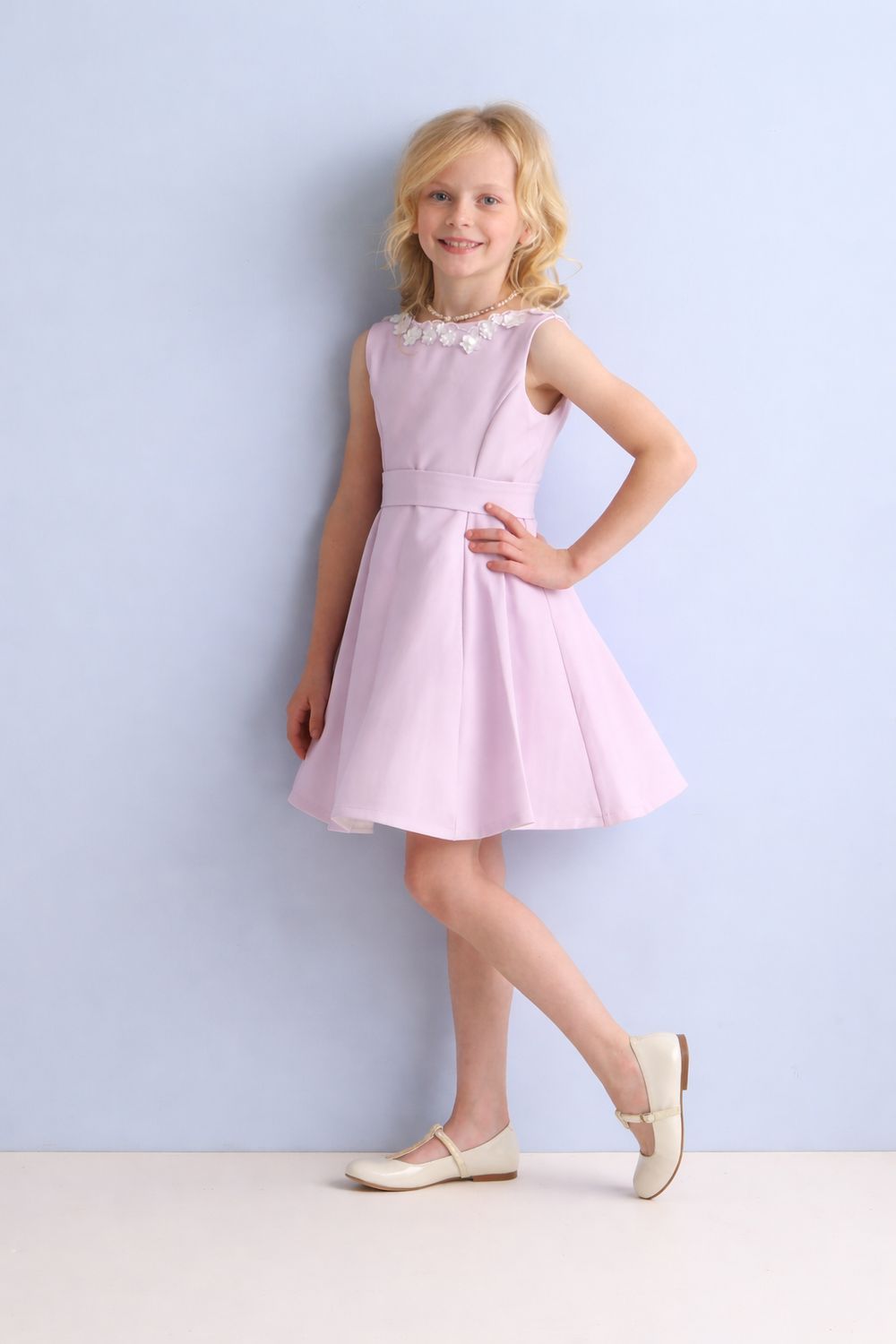 Jurk "Babs" Elegante lila Miss Leod feestjurk voor communie, lentefeest, vormsel of huwelijk