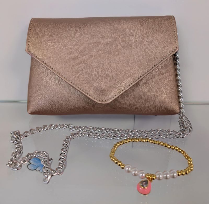 Mini clutch Rosé Leather