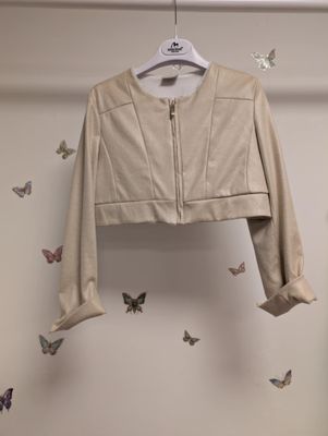 Jasje Champagne – met kanten halsdetail Jasje Champagne – met kanten halsdetail