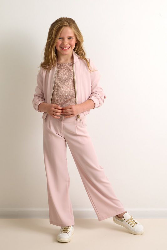 Roze 3-delige feestset Roze 3-delige feestset "Julia" – blazer, broek & top | Diamante Blu