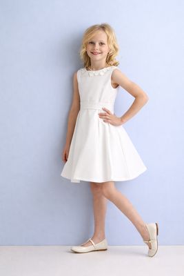 Jurk "Melissa" - Elegante witte Miss Leod feestjurk voor communie, lentefeest, vormsel of huwelijk