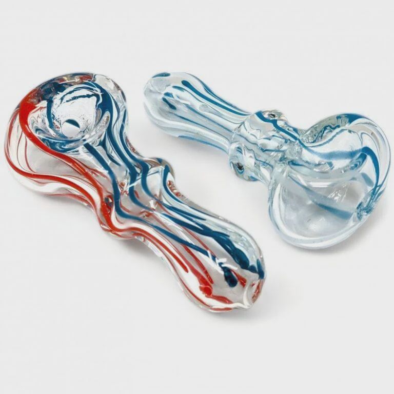 Squiggly Duo Color Line Hand Pipe | RKD82 | 2.5&quot;