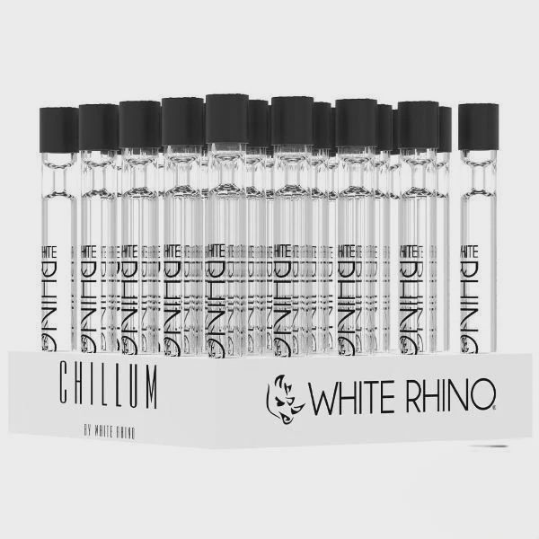 White Rhino Glass Chillum With Silicone Cap