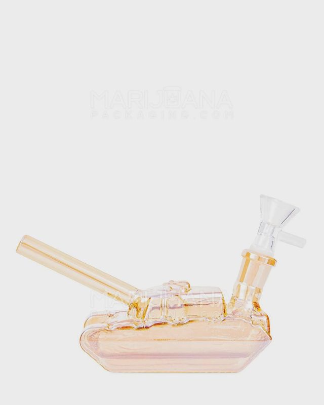 USA Glass | Iridescent Military Tank Glass Water Pipe | 6in Long - 14mm Bowl -