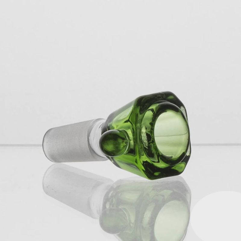 Hillside Glass Hexagon Inscribed In Circle Bowl With Dot Bubble &amp; Frosted Joint - 14mm Male -  [BX-3]