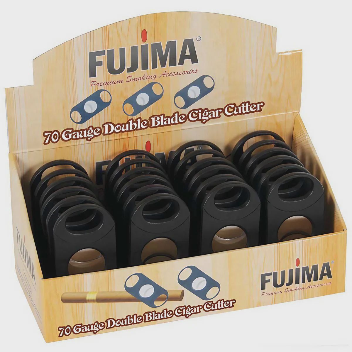 Fujima Black Dual V-Cutter 2 in 1 Cigar Cutter