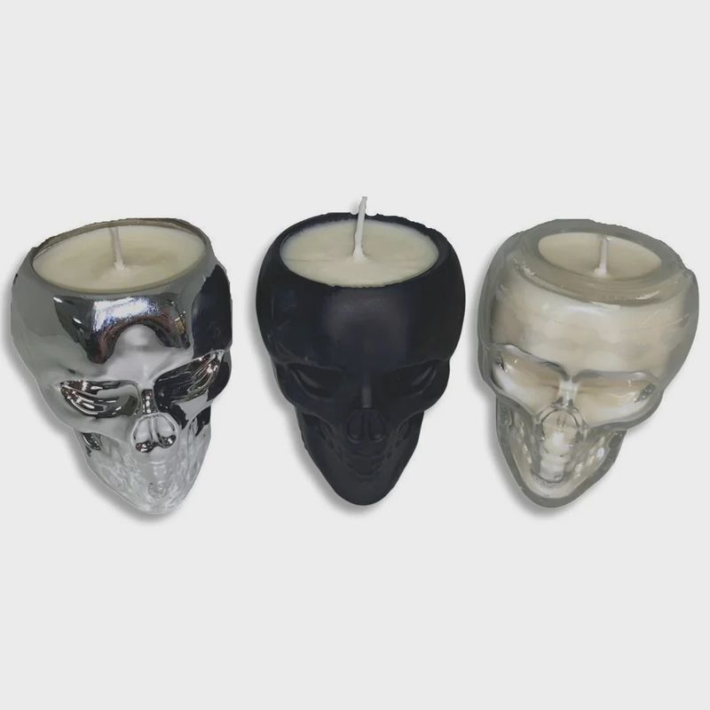Smokezilla Skull Smoke Eater Candle | 3&quot; | Asst Colors