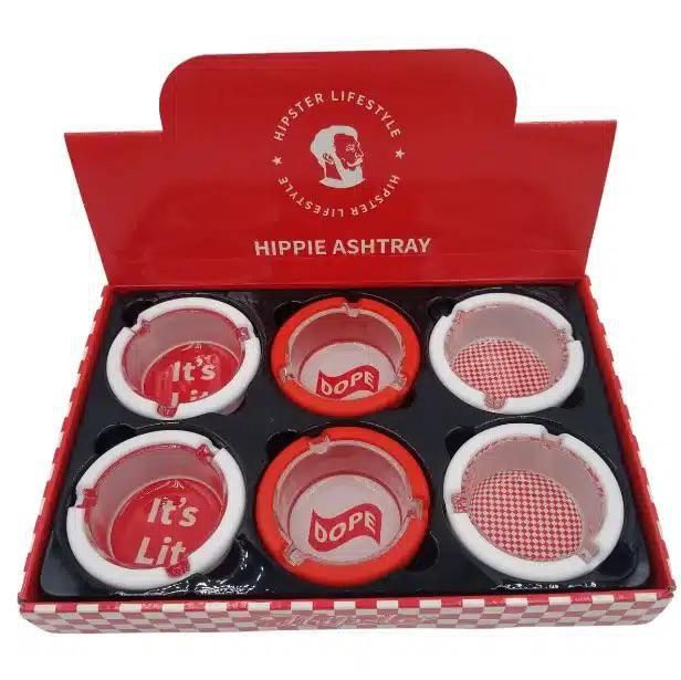 Hipster Silicone &amp; Glass Ashtray