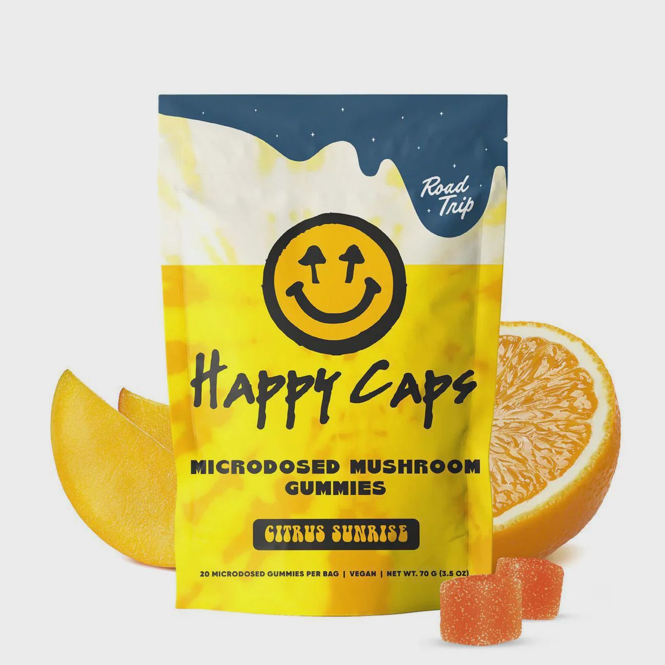 Happy Caps | Day Trip By Road Trip | Microdosed Mushroom Gummies