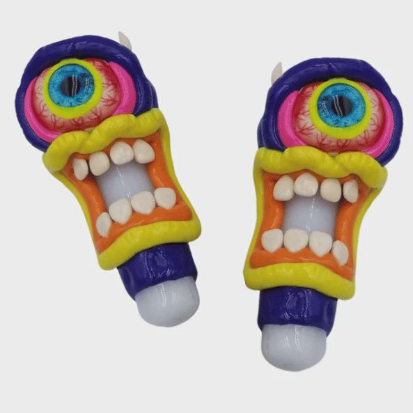 3D HAND PIPE | MONSTER EYE w/ YELLOW LIPS | DP068 | 5&quot;