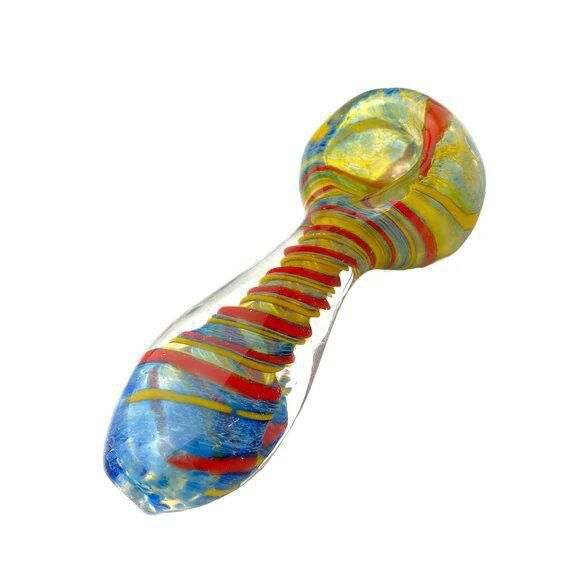 3.5&quot; Small Spoon Ring - Glass Hand Pipe (Assorted Colors)