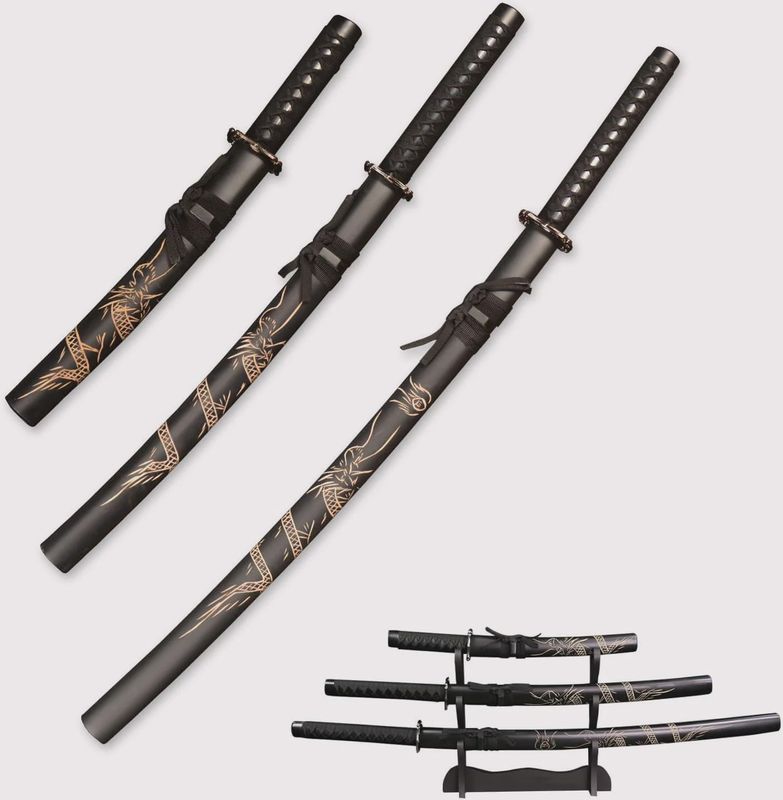 Sword Katana 3-Piece Set with Display Stand