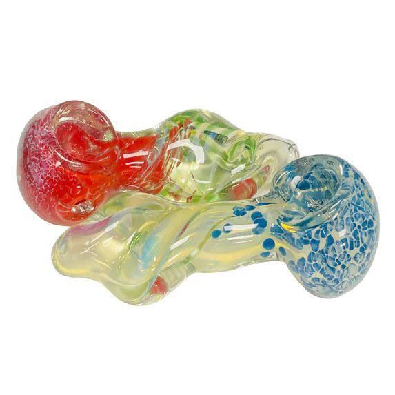 4&quot; Fumed Twisted Frit - Glass Hand Pipe (Assorted Colors)