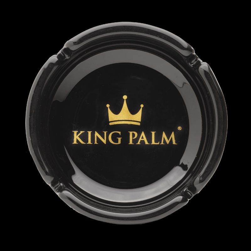 King Palm Black Glass Ashtray