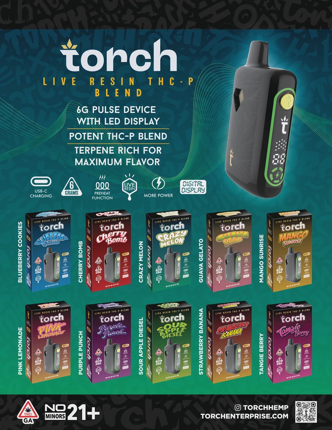 Torch Live Resin CBD-P Blend Disposable 6gm