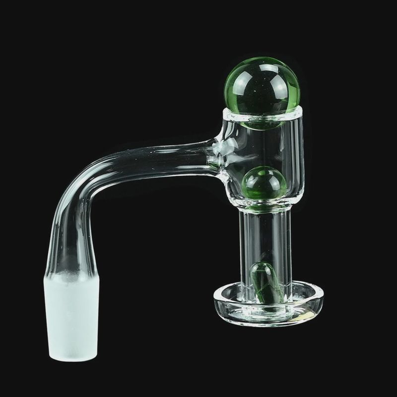 Dragon Glass Quartz Banger With Terp Slurper Vacuum With 3 Terp Pearls &amp; Frosted Joint - 90 Degree Angle [DQF-011]