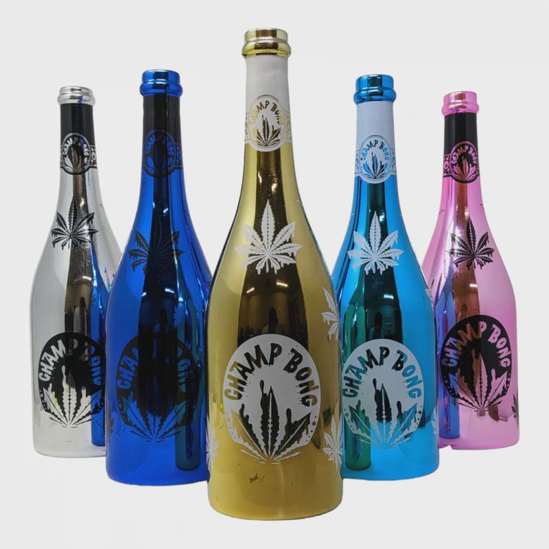 Champagne Glass Hand Pipe Electroplated Color