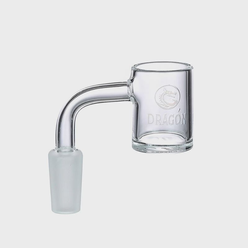 Dragon Glass Quartz Banger With Frosted Joint - 90 Degree Angle 14mm Male [DQB-086]